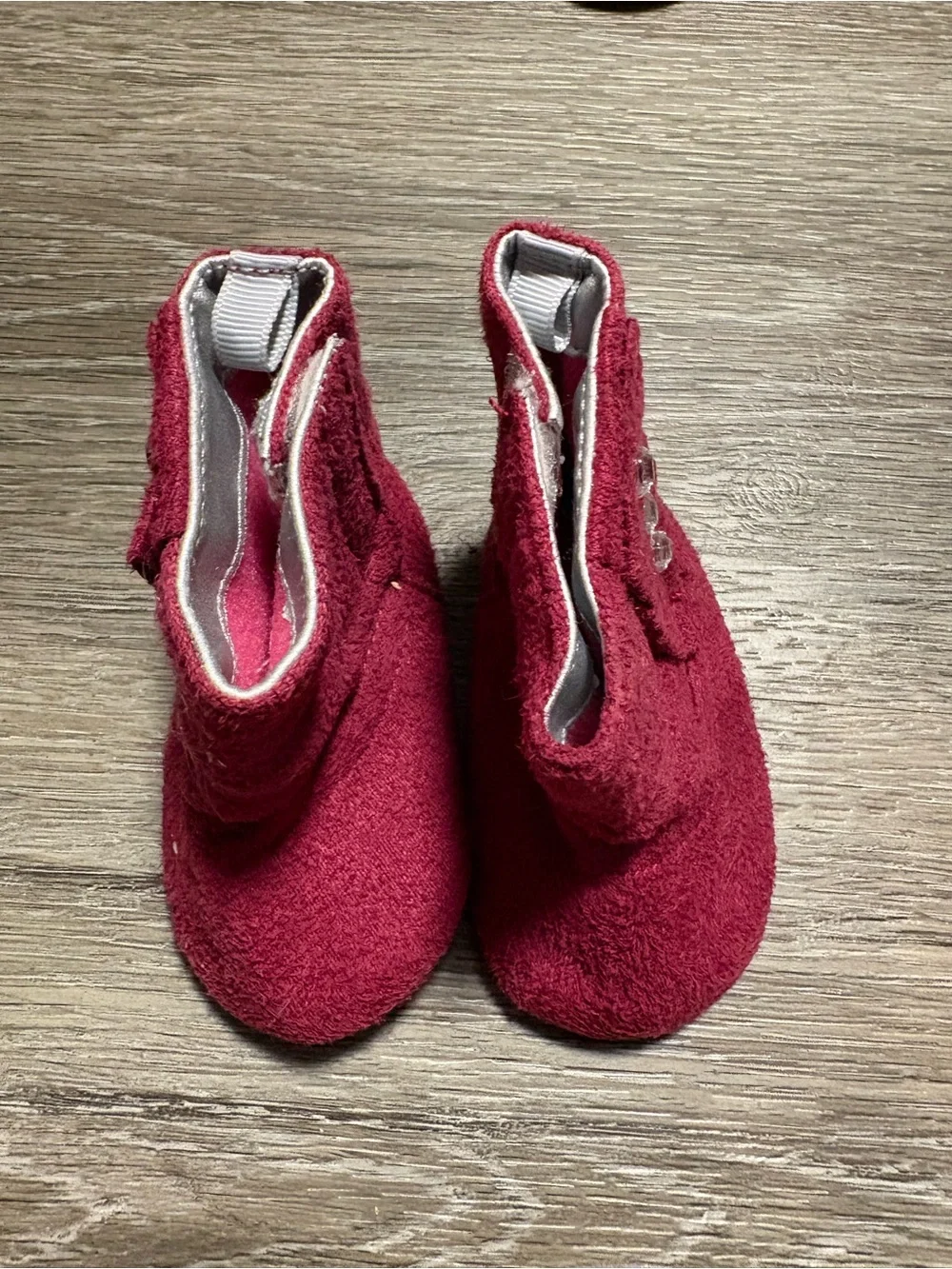 Kids Cozy Burgundy Bootie Shoes